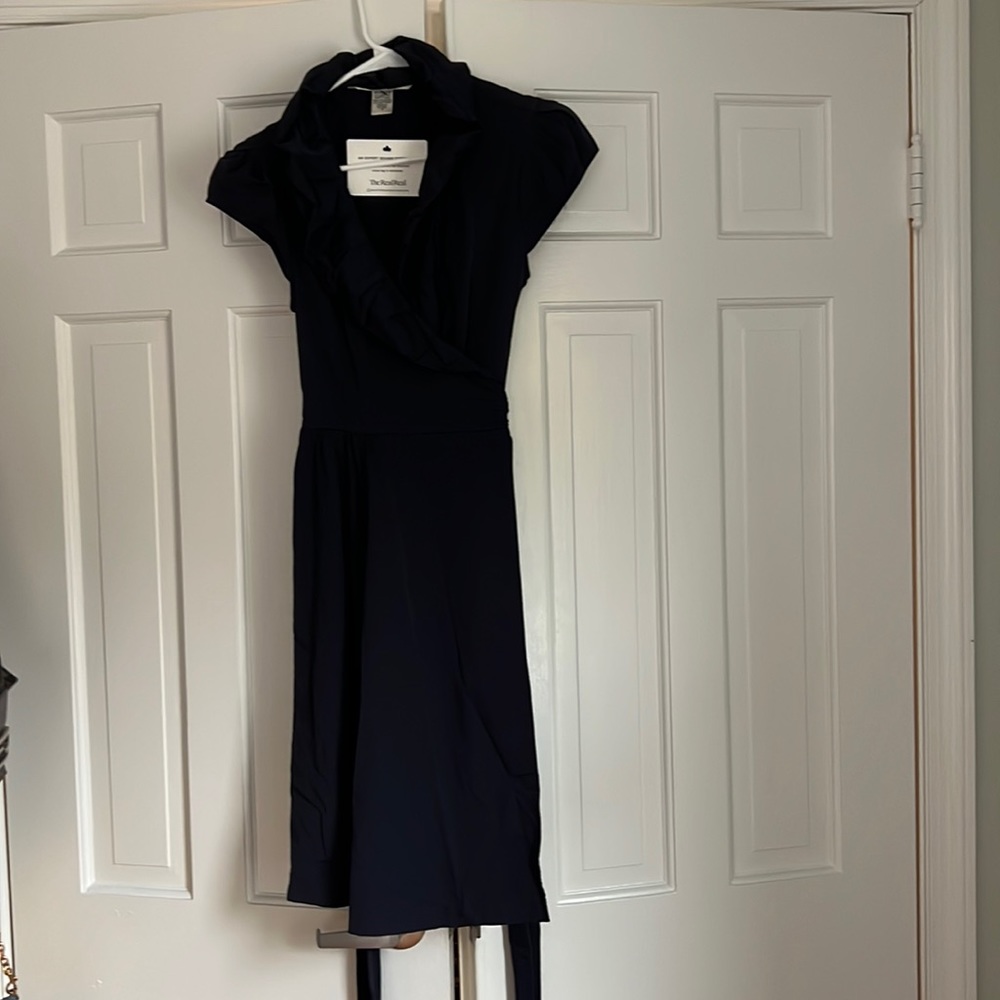 Dress size 8 navy wrap- dress